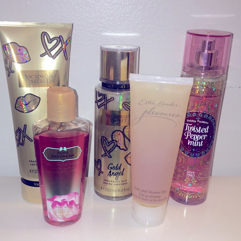 Body wash, lotion, fragrance mist (5)
